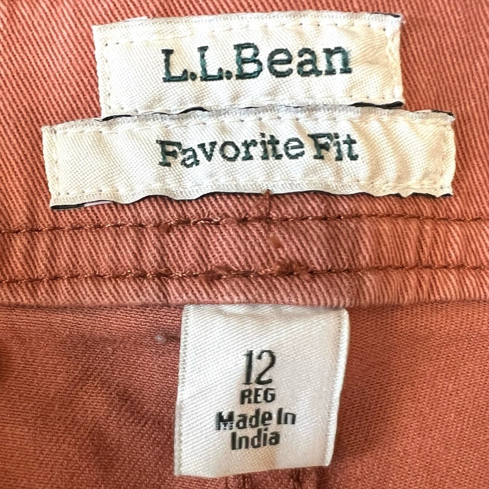 L.L. Bean Favorite Fit Rust Organic Cotton Classic Chino Pants Women’s 12 - Picture 10 of 11